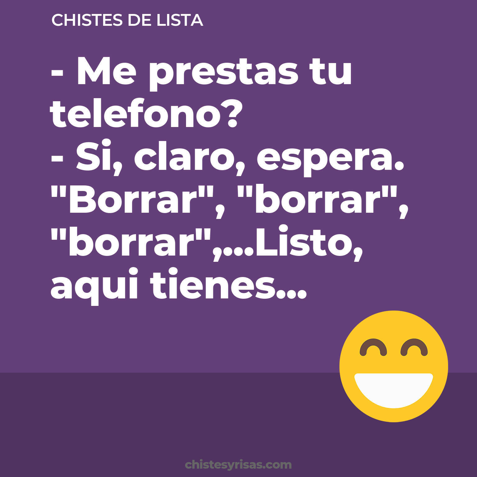 chistes de Lista cortos